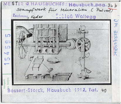 Vorschaubild Meister des Hausbuches: Stampfwerk für Mineralien 